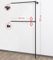Preview: Wandregalsystem Schwarz Anbauteil 205x103 cm breit und 35 cm tief Ebene individuell zu verschieben Erweiterung für Garderobensystem Wandbefestigung Verbinder und Stahlrohre pulverbeschichtet Art Nr W99BK
